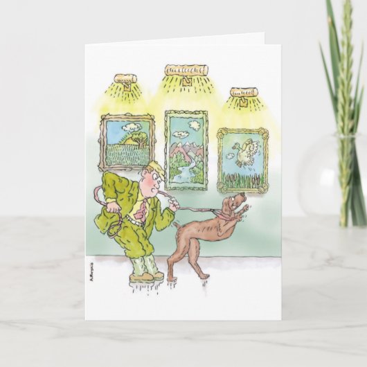 ワイマラナーおもしろい誕生日アットアートギャラリー カード (正面)