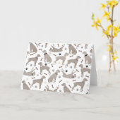 ワイマラナーの骨と前足の白 カード (黄色い花)