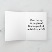 ワイマラナーは混乱している"40"/素晴らしい カード (内部)