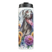 ワイマラナーカラフル開花 タンブラー (正面)