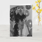 ワイマラナーグリーティングカード カード (黄色い花)