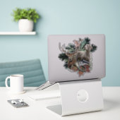 ワイマラナーグレー幽霊 シール (デスク上のノートパソコン)