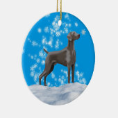 ワイマラナースノーフレークホリデイオーナメント セラミックオーナメント (右)