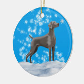 ワイマラナースノーフレークホリデイオーナメント セラミックオーナメント (左)