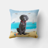 ワイマラナードッグオンビーチ クッション (裏面)