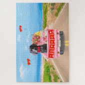 ワイマラナードッグバレンタインデートラックハート ジグソーパズル (縦)