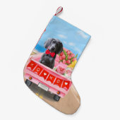 ワイマラナードッグバレンタインデートラックハート スモールクリスマスストッキング (正面 (吊り時))