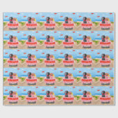 ワイマラナードッグバレンタインデートラックハート ラッピングペーパー (フラット)