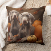 ワイマラナーパピー秋デライトカボチャ クッション (ブランケット)