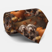 ワイマラナーパピー秋デライトカボチャ ネクタイ (ロール)