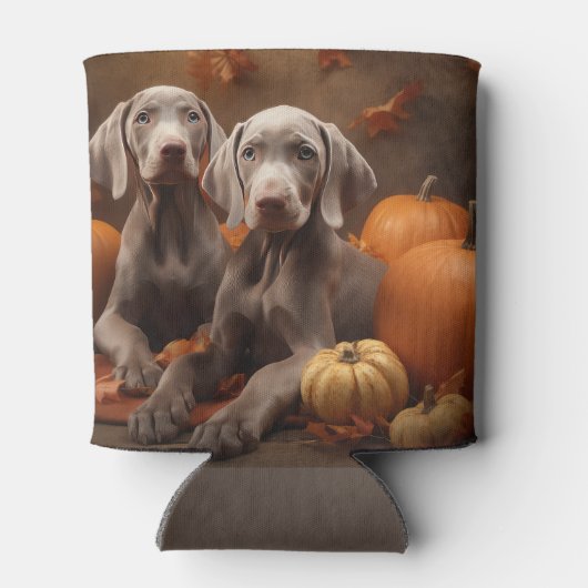 ワイマラナーパピー秋デライトカボチャ 缶クーラー (裏面)