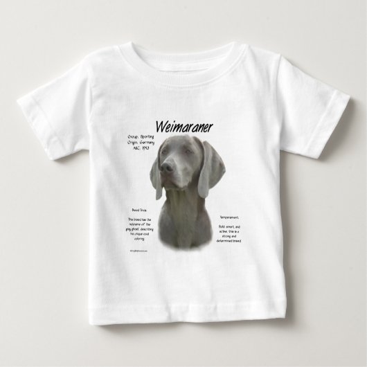 ワイマラナーヒストリデザイン ベビーTシャツ (正面)