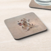 ワイマラナーポスターキャンバス印刷タペストリーアクリルPr コースター (左側)