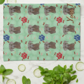 ワイマラナーポートレート キッチンタオル (折り畳み)