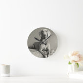 ワイマラナーポートレート ラウンド壁時計 (ホーム)