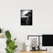 ワイマラナーライディングショットガン – キャンバス ポスター (ホームオフィス)