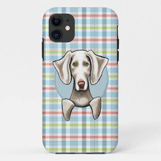 ワイマラナー淡い色のプレイド Case-Mate iPhoneケース (裏面)