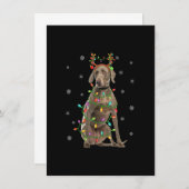 ワイマラナー犬のクリスマスイルミネーション 鹿 ワイマラナー 招待状 (正面/裏面)