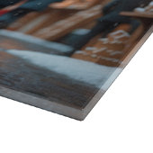 ワイマラナー犬のクリスマス雪の休日 カッティングボード (角)