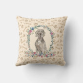 ワイマラナー犬の手の跡とフローラカワイト クッション (裏面)