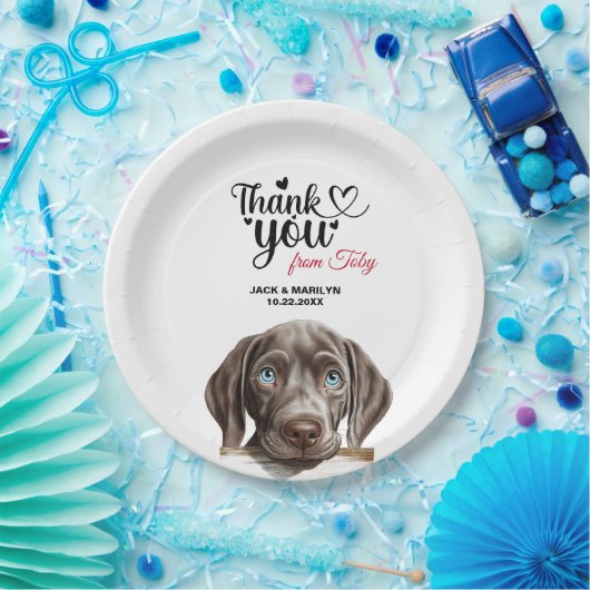 ワイマラナー犬の結婚式感謝祭 ペーパープレート (パーティー)