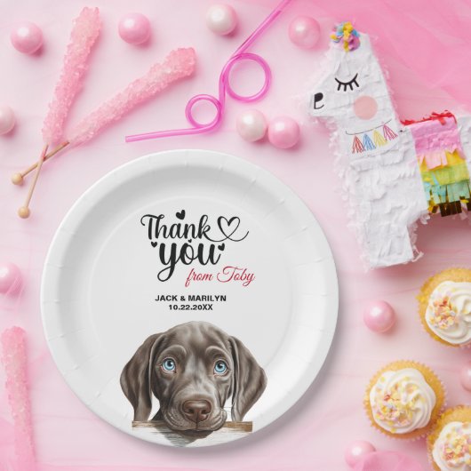 ワイマラナー犬の結婚式感謝祭 ペーパープレート (パーティー)