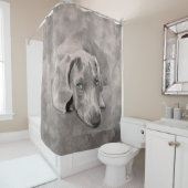 ワイマラナー犬混合媒体 シャワーカーテン (インサイチュ)