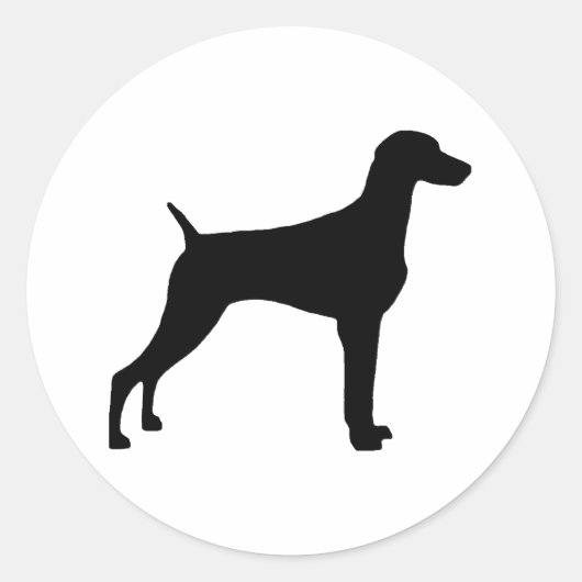 ワイマラナー犬（黒） ラウンドシール (正面)
