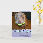 ワイマラナー誕生日グリーティングカード カード (黄色い花)