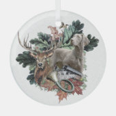 ワイマラナー金属オーナメント ガラスオーナメント (正面)