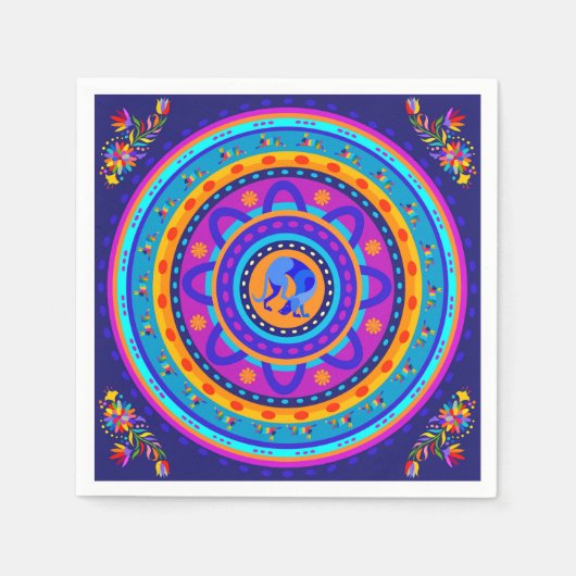 ワイマラナー & ウサギ スタンダードカクテルナプキン (正面)