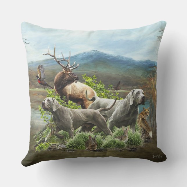 ワイマラナー「グレー幽霊」 アウトドアクッション (裏面)