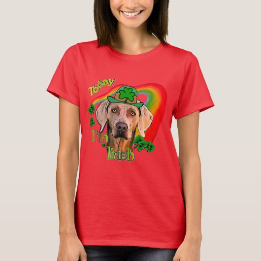 ワイマラナー・セント・パトリックの日 Tシャツ (正面)