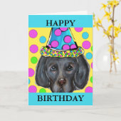 ワイマラナ カード (黄色い花)