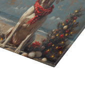 ワイマランアドッグクリスマスヴィンテージビーチ カッティングボード (角)