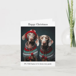 ワイマランアドッグスのクリスマスカード カード