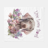 ワイマランアドッグママフローラ フリースブランケット (正面(横))