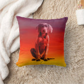 ワイマランアドッグ座ってビーチ クッション (ブランケット)