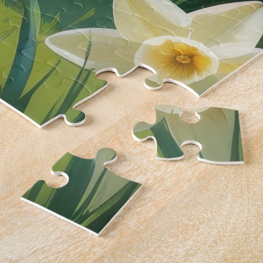 ワイマランアドッグ絵を描春の花 ジグソーパズル (側面)