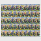 ワイマランアドッグ絵を描春の花 ラッピングペーパー (フラット)