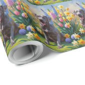 ワイマランアドッグ絵を描春の花 ラッピングペーパー (ロールコーナー)