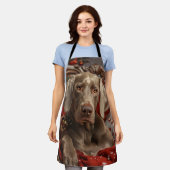 ワイマランダードッグクリスマスフェスティバル エプロン (着用した状態)