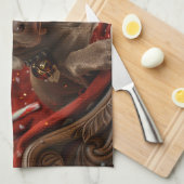 ワイマランダードッグクリスマスフェスティバル キッチンタオル (四つ折り)