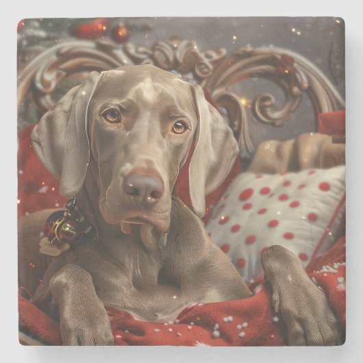 ワイマランダードッグクリスマスフェスティバル ストーンコースター (正面)