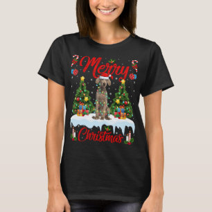 ワイマランダードッグライツクリスマスツリーサンタワイマランザーC Tシャツ