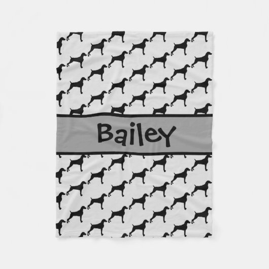ワイマランドッグシルエットカスタム フリースブランケット (正面)