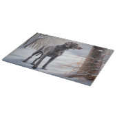 ワイマラーは雪のクリスマスを手放した カッティングボード (角)