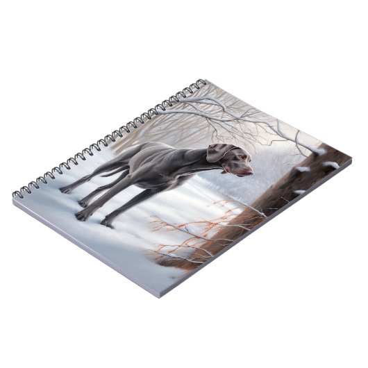 ワイマラーは雪のクリスマスを手放した ノートブック (左側)