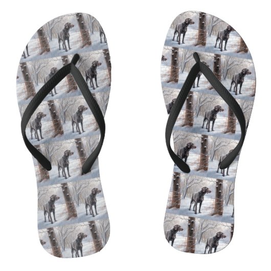 ワイマラーは雪のクリスマスを手放した ビーチサンダル (ソール)