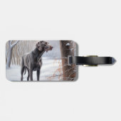 ワイマラーは雪のクリスマスを手放した ラゲッジタグ (裏面横)